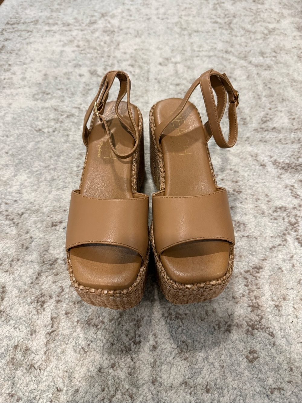 Matisse Tan Platform Espadrille Wedge Sandals with Ankle Strap